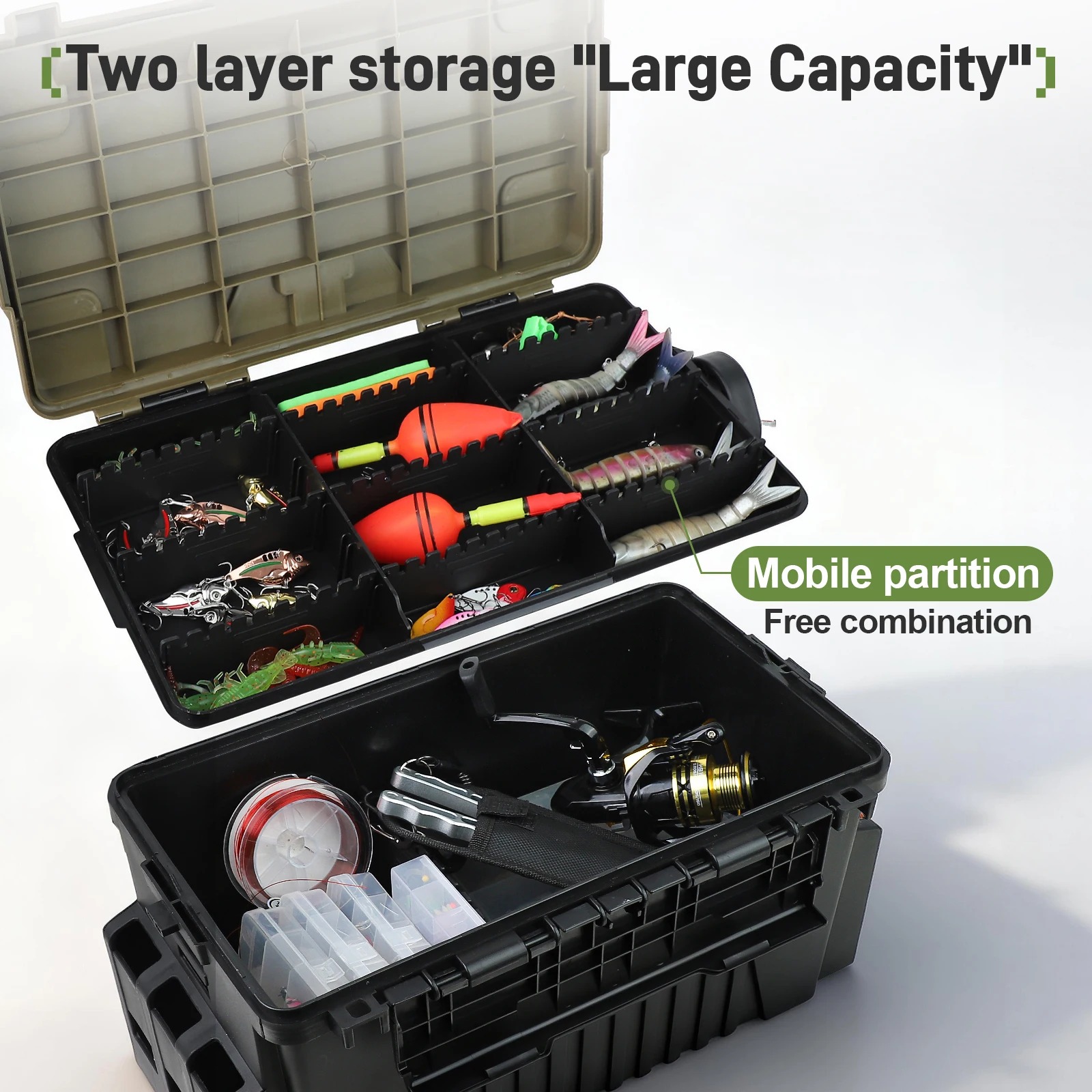 Fishing Tackle Box Double Laye - Fishing Kayak Crate recension och pris